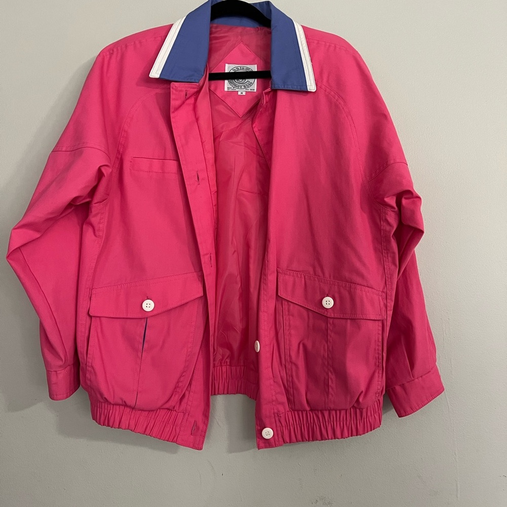 Be in the scene 80s purple and white jacket size medium